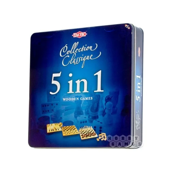 5 in 1 wooden games collection classique