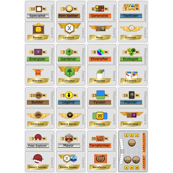 Terraforming Mars addon: Случайный набор awards/milestones