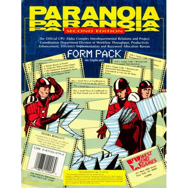 Paranoia: Form Pack