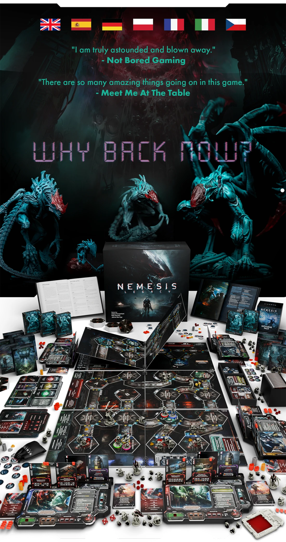 Официальные материалы Nemesis: Legacy от Awaken Realms. Компоненты и оформление могут измениться до выпуска.