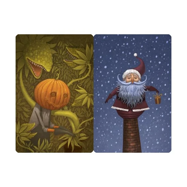 Dixit: "Pumpkinhead" and "Santa" promo cards