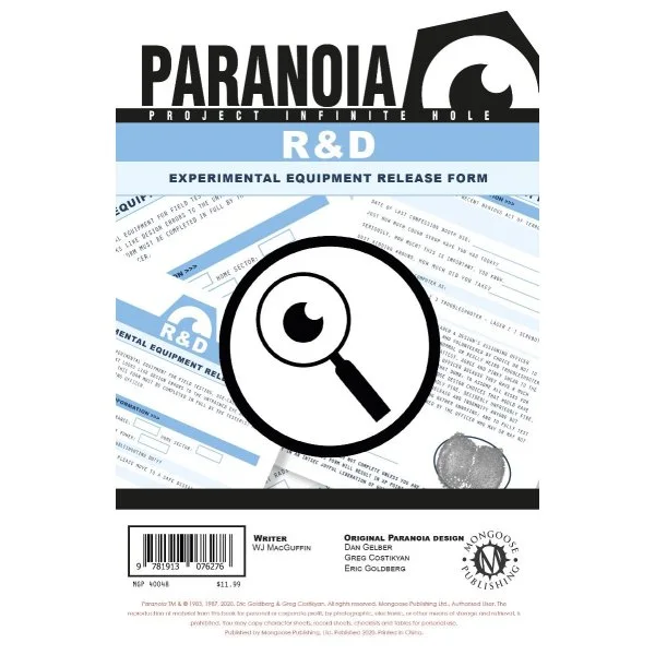 Paranoia: R&D Experimental Equipment Release Form Pack